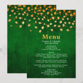 Menu Feuilles d'automne Gold et Mariage vert (Devant / Derrière)