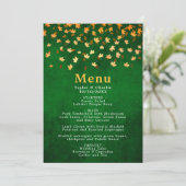 Menu Feuilles d'automne Gold et Mariage vert (Debout devant)
