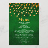 Menu Feuilles d'automne Gold et Mariage vert (Devant)
