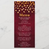 Menu Feuilles d'automne Mariage rouge et or (Devant)