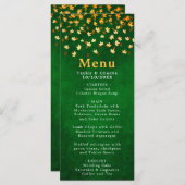 Menu Feuilles d'automne Mariage vert et or (Devant / Derrière)
