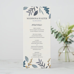 Menu Feuilles d'automne rustique mariage de automne
