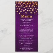 Menu Feuilles d'automne violet et Mariage d'or (Devant)