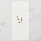Menu Feuilles de chêne rustique en aquarelle| (Dos)