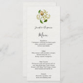 Menu Feuilles de chêne rustique en aquarelle| (Devant / Derrière)