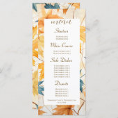 Menu Feuilles de l'érable Thanksgiving Brunch Dîner (Devant / Derrière)