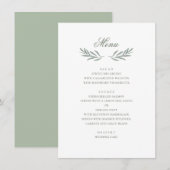 Menu Feuilles d'olive simples. Mariage italien. Botaniq (Devant / Derrière)