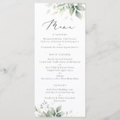 Menu Feuilles d'or vert Aquarelle Eucalyptus Mariage (Devant)