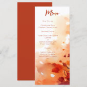 Menu Feuilles élégantes de peinture à l'eau Automne Ora (Devant / Derrière)