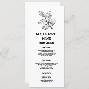 Menu Feuilles Modernes, Écran Lourd Du Restaurant