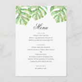Menu Feuilles verts exotiques. Mariage tropical d'été (Devant)