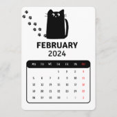 Menu Février 2024 Stand Alone Black Cat Calendrier (Devant)