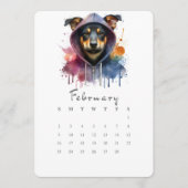 Menu Février Calendrier autonome Chien Splash Art (Devant)