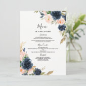 Menu Fiançailles Mariage Floral Blush Quinceanera (Debout devant)