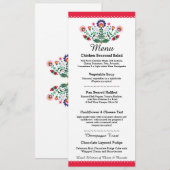 Menu Fiesta Feest Mexicaans Rood Trouwreceptie (Voorkant / Achterkant)