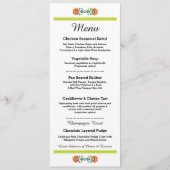 Menu Fiesta Party Mariage Mexicain Lime Réception (Devant)