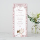 Menu Fille rose agenouillée Primera Comunion (Debout devant)