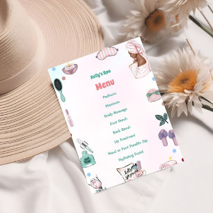 Menu Fille Spa Anniversaire