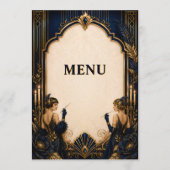 Menu Filles Gatsby flapper art déco dîner de mariage (Devant)