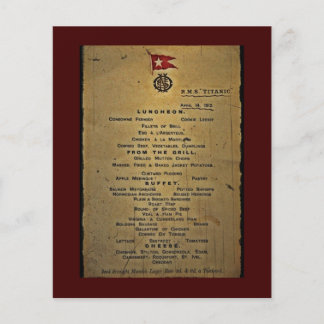Menu final RMS Titanic