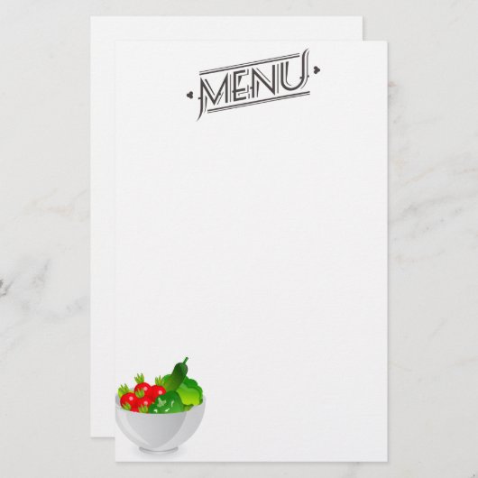 Menu fixe (Devant / Derrière)