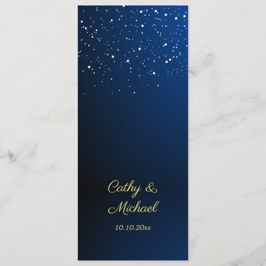 Menu Flacon bleu mariage chinois nuit étoilée (Dos)