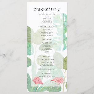 Menu Flamant rose de luxe, Boissons de mariage à la vég