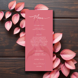 Menu Flamant Rose Élégant Vin