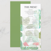 Menu Flamant rose, Feuilles et fleurs tropicales pour m (Devant / Derrière)