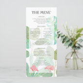Menu Flamant rose, Feuilles et fleurs tropicales pour m (Debout devant)