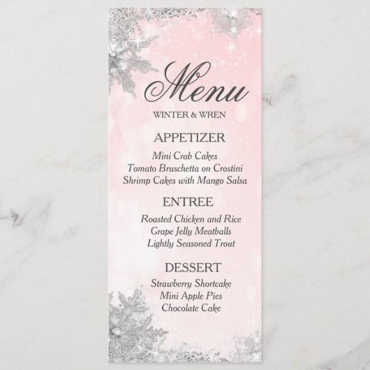 Menu Flambeau de neige gelé hiver (Devant)