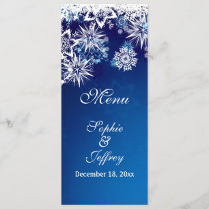 Menu Flammes de neige blanches sur le Mariage de Noël b