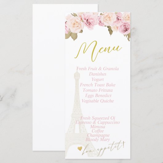 Menu Flat (Voorkant / Achterkant)