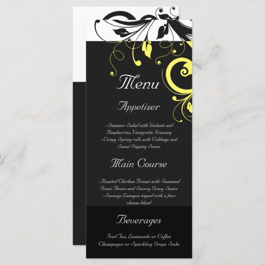 Menu Flèche inverse noire et jaune (Devant / Derrière)