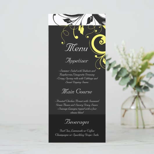 Menu Flèche inverse noire et jaune (Debout devant)