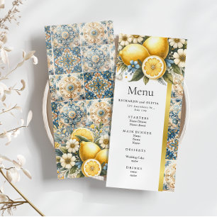 Menu Fleur carrelée méditerranéenne Italien Positano Le