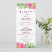 Menu Fleur Chic Mint & Blush Pink Floral Dîner (Debout devant)