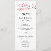 Menu Fleur de cerisier rose Botanique Floral Mariage (Devant)