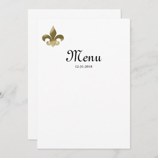 Menu Fleur de Lis (Devant / Derrière)