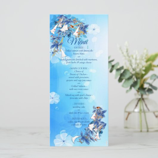 Menu Fleur de lune illustrée en blanc (Debout devant)