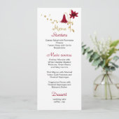 Menu fleur de mariage or et blanc burgundy (Debout devant)