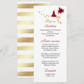 Menu fleur de mariage or et blanc burgundy (Devant / Derrière)