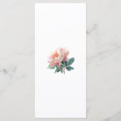 Menu Fleur de Pivoine Rose Blush Élégant Mariage Dîner (Dos)