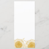 Menu Fleur de soleil jaune Floral été Mariage de automn (Dos)