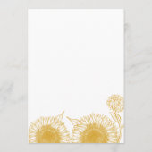 Menu Fleur de soleil jaune Floral été Mariage de automn (Dos)