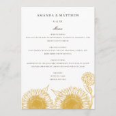 Menu Fleur de soleil jaune Floral été Mariage de automn (Devant)