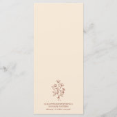 Menu Fleur de terre cuite Bohème Simple Botanique (Dos)