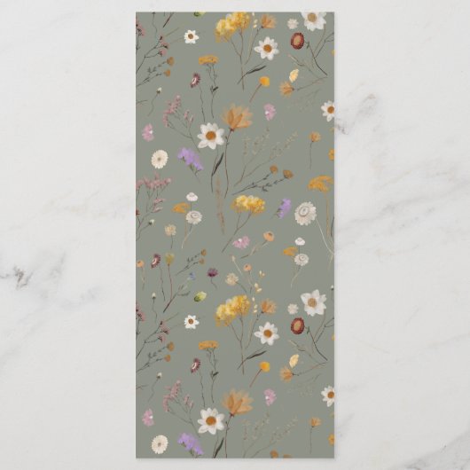 Menu Fleur des Champs Bohème Vert Sauge (Dos)