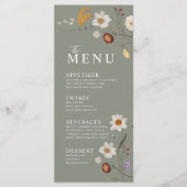 Menu Fleur des Champs Bohème Vert Sauge (Devant)