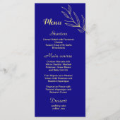 Menu Fleur d'or simple bleu mariage (Devant)